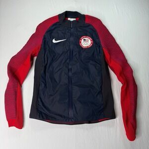 Nike‎ Team USA Olympic Jacket Womens XS Navy Red Dynamic Reveal Full Zip Italy